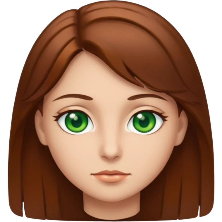 Green eyes brown hair  emoji