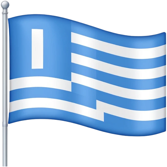 emoji Flag with 3 simple  horizontal lines: white, blue, white, equal one to another emoji