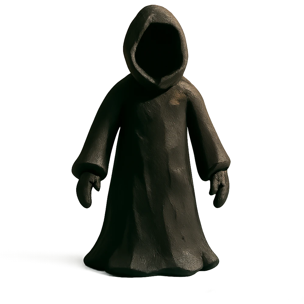claymation style shadowy figure in a black robe emoji