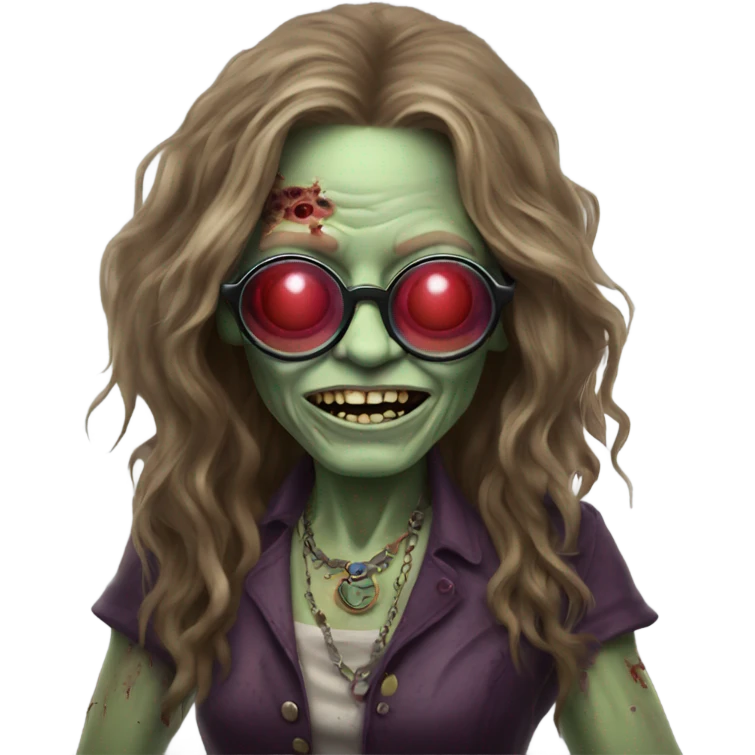  janis joplin zombie  dancing with circle glasses emoji