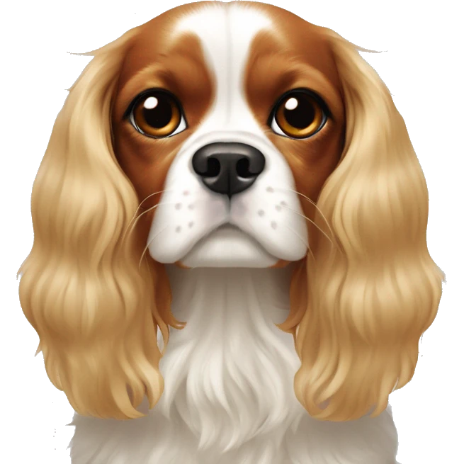 Cavalier King Charles spaniel with blonde girl  emoji