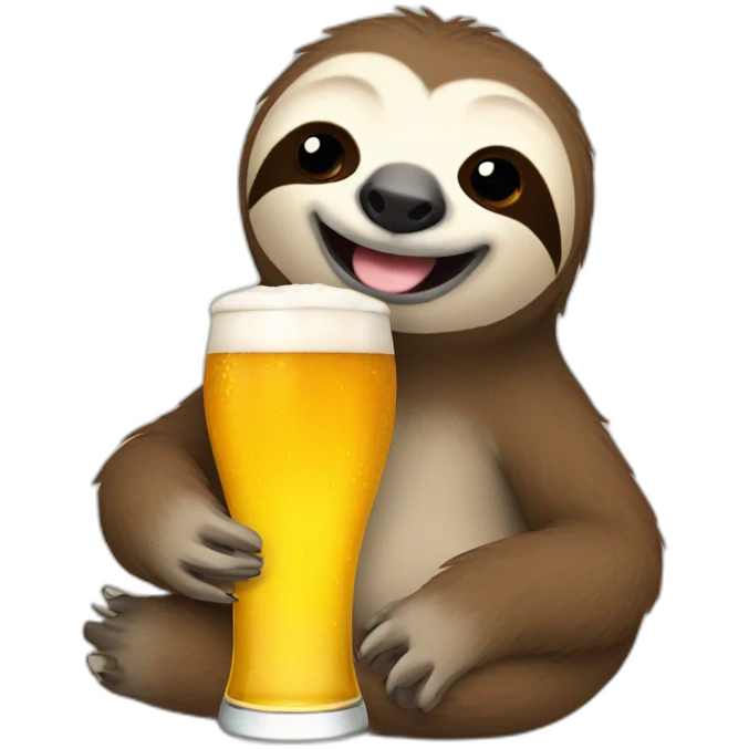 sloth with beer emoji