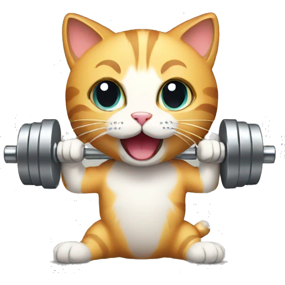 Cat with dumbells emoji