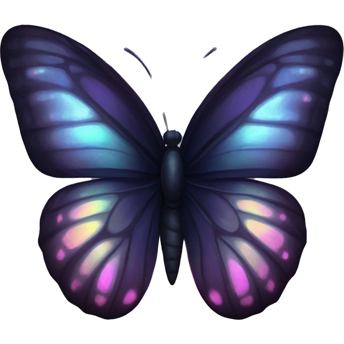 Dark iridescent butterfly glowing emoji