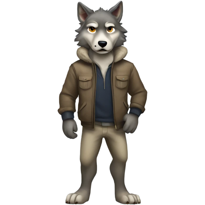 Full body wolf caught off guard  emoji