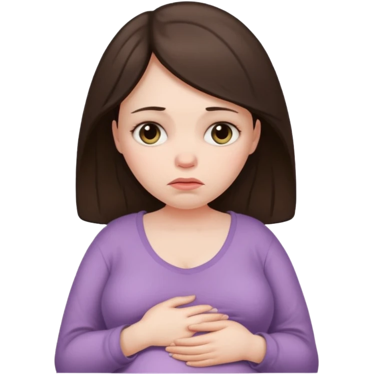 Sad pregnant woman brunette emoji