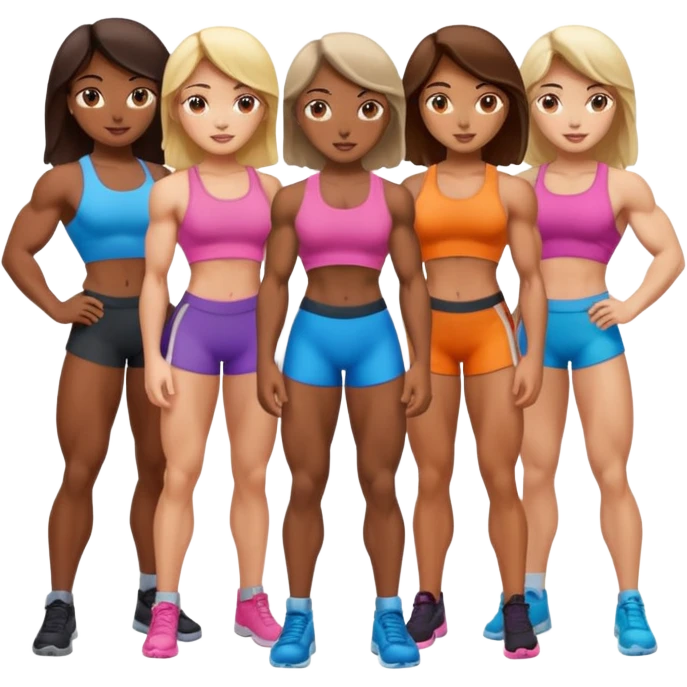 macho girl, different ones emoji
