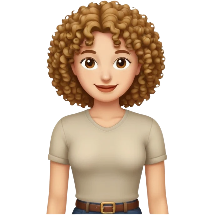 curly sexy emoji smiling with raised eyebrow, curly hair, hand on hip emoji