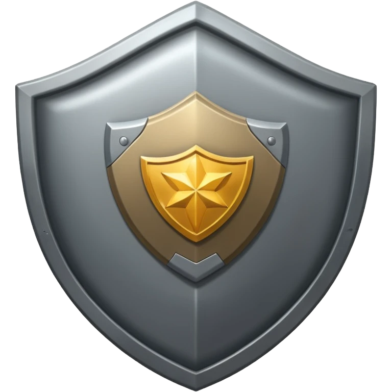 Steel gray shield with bicep flex icon emoji