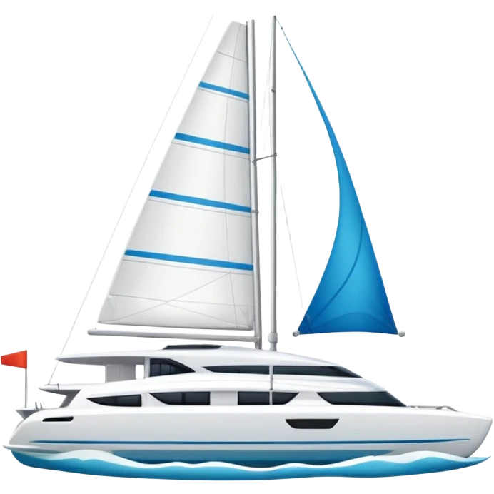 A catamaran with a white background. No wording or lettering on the boat  emoji