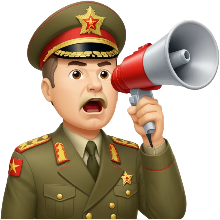 Soviet general shouting into a megaphone emoji