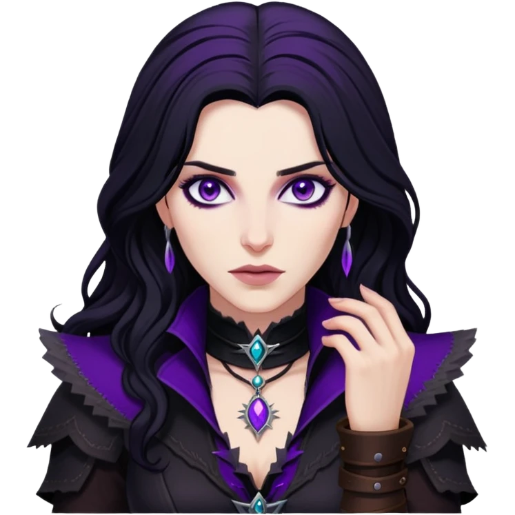 yennefer from the witcher with purple eyes emoji