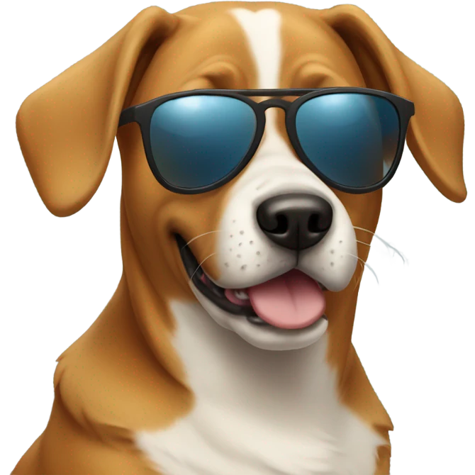 Dog wearing sunglasses emoji