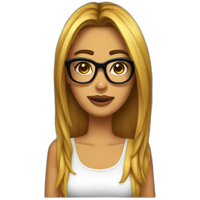 Chica Pelirroja con gafas sexi emoji