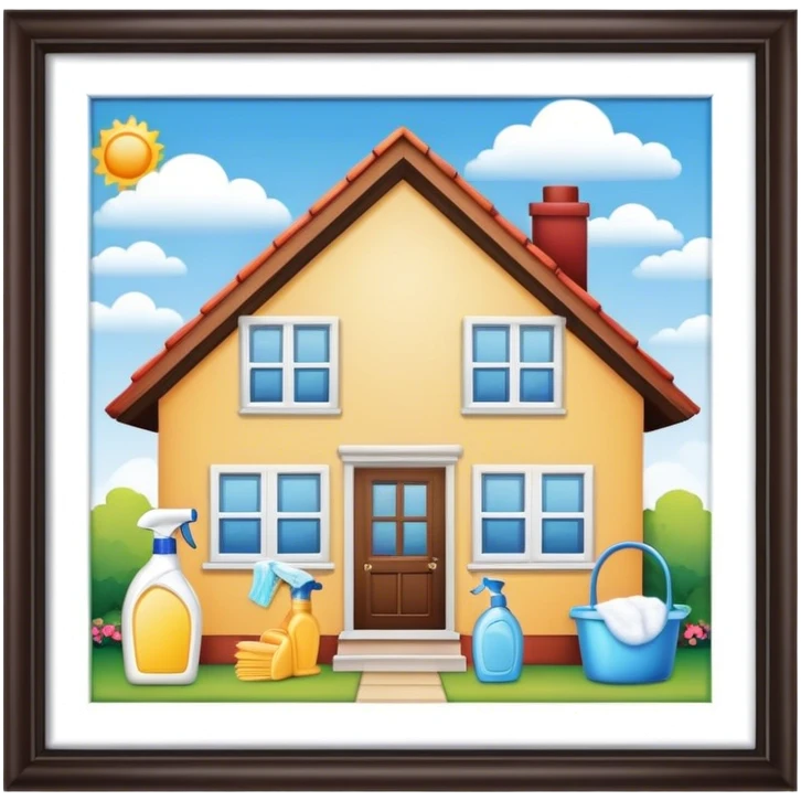 home and nearby cleaning products emoji