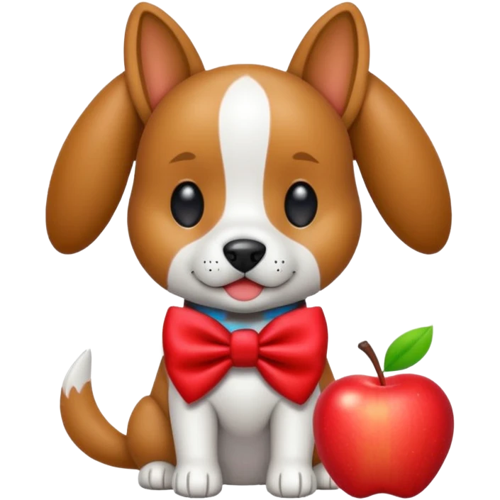 animatronic dog with red bow time like fnaf but dog emoji apple emoji