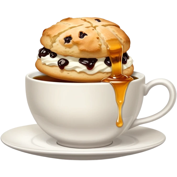 scone being dunked in a cup of British tea emoji