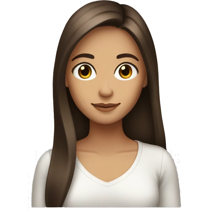 Long straight brown hair brown eyes beautiful women  emoji
