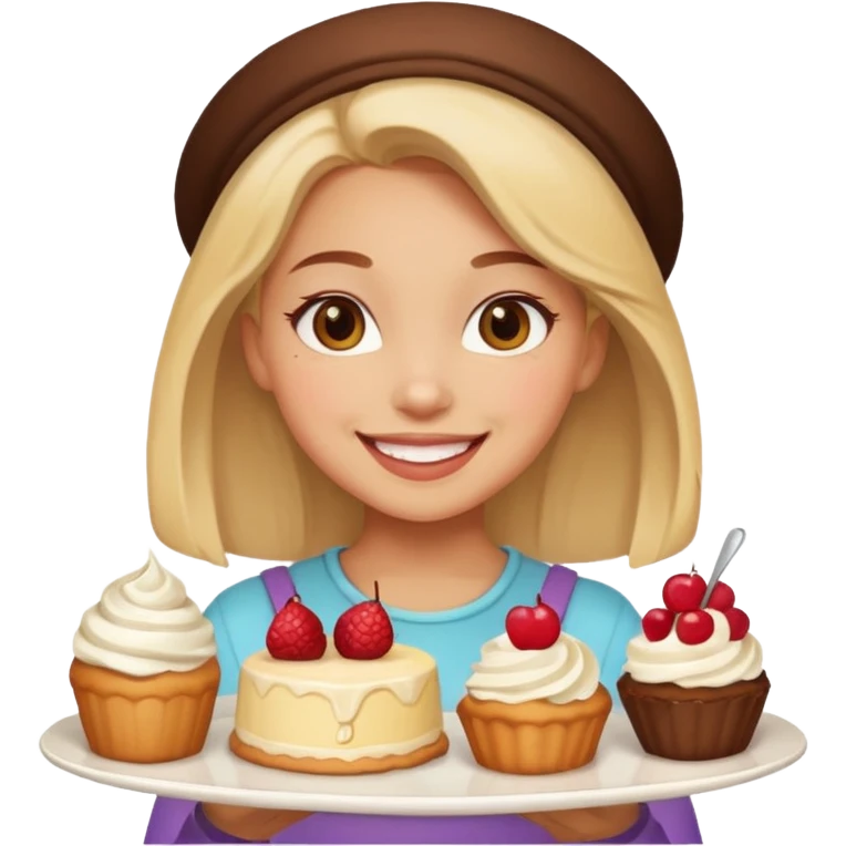de una chica con postres emoji