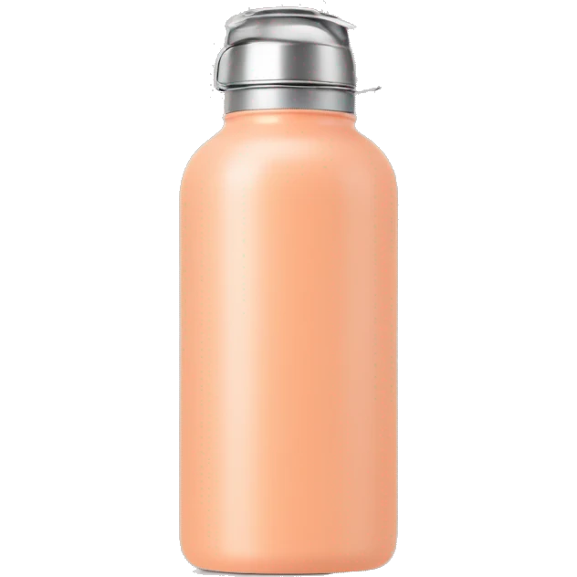 Waterbottle colour peach with silver screw top lid emoji