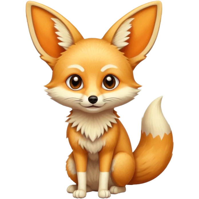 fennec fox emoji with its head tilted and a question mark above it emoji