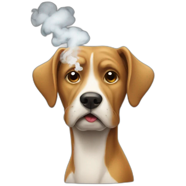 Smoking dog emoji