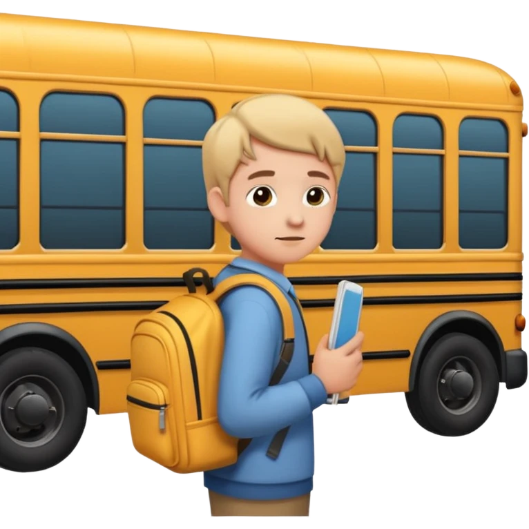 Standing in a queue at the school bus🚍 emoji
