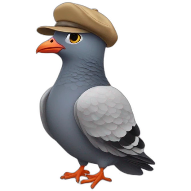 pigeon wearing a pigeon hat emoji