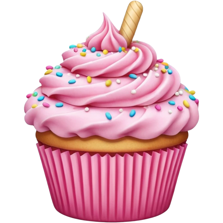 Cupcake with pink icing emoji
