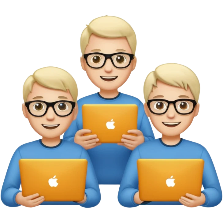Group of 4 vibe coders, all male and white skinned  emoji