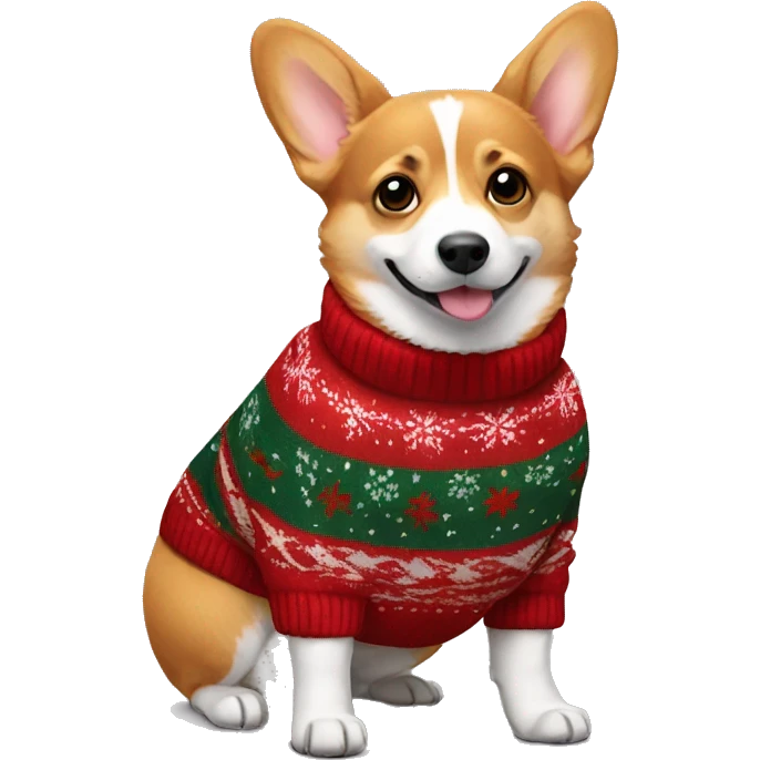 Corgi in a Christmas sweater  emoji