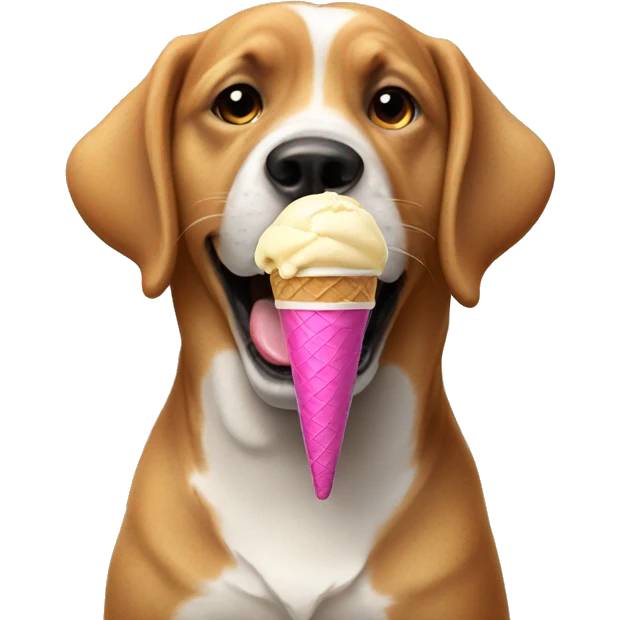 Dog licking ice cream  emoji