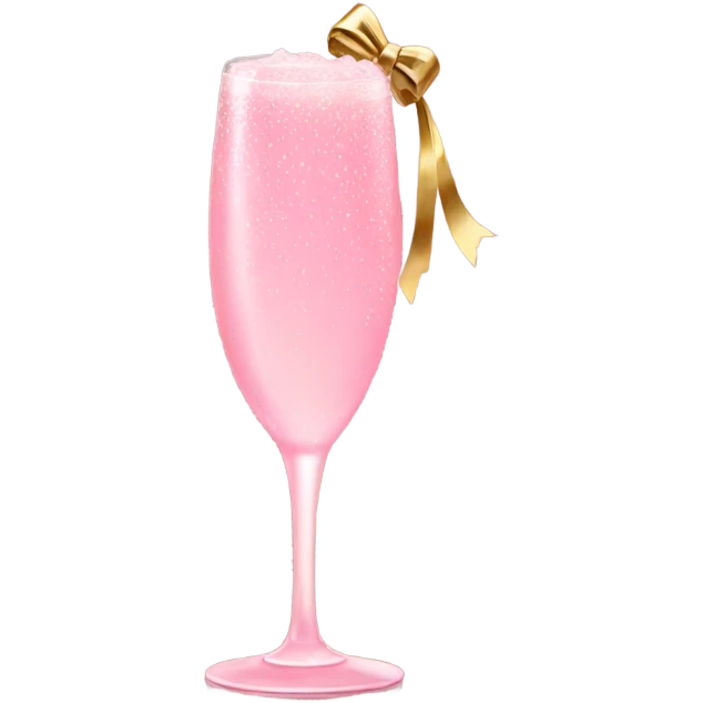 Pink champagne with gold bow emoji