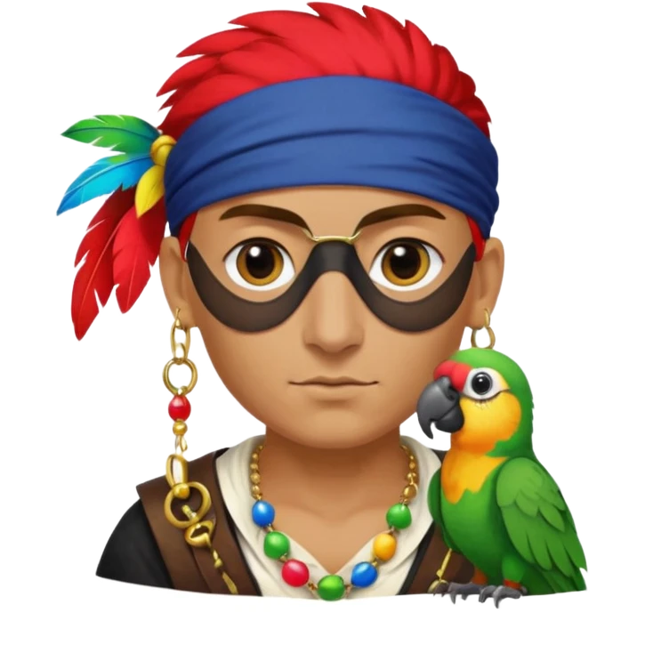 pirate and parrot emoji