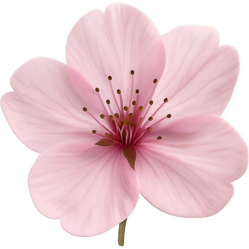 single pink cherry blossom flower, no background emoji
