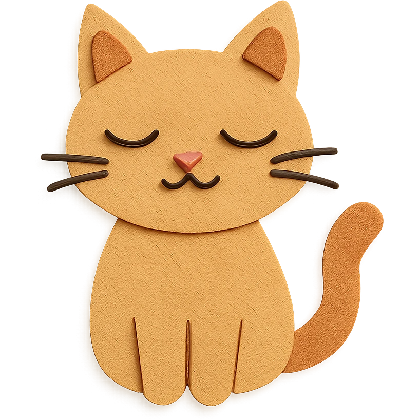 aesthetic cat, paper craft style emoji