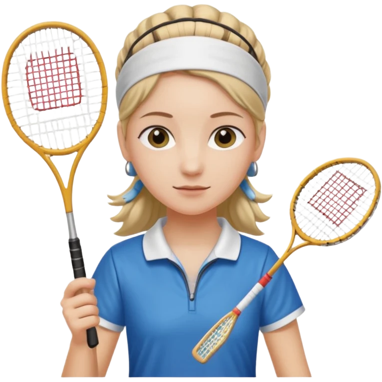 ancient hanbook girl with 1 badminton racket emoji