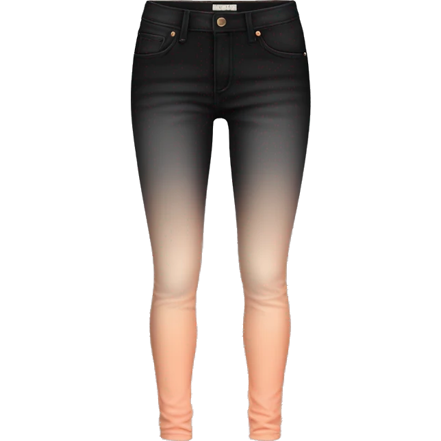 Realistic isolated pair of black to peach ombre jeans jeggings.  emoji