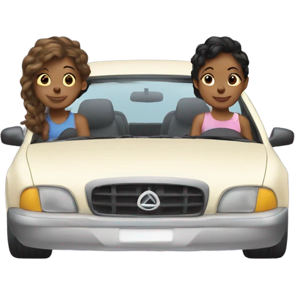 2 girls in the car emoji