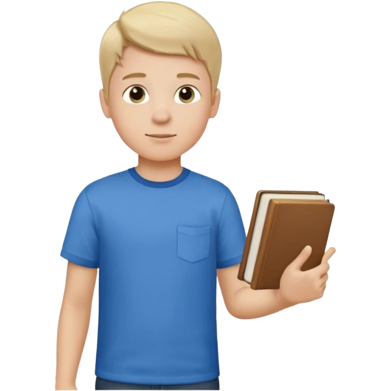 պետք է լինի կանգնած տղա որի մի ձեռքում կլինեն գրքեր իսկ մյուս ձեռքը ցույց կկտա ձախ emoji