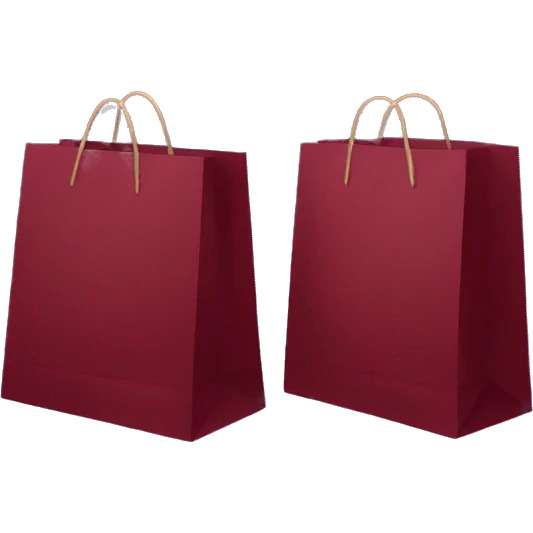 Two Burgundy shopping bags  emoji