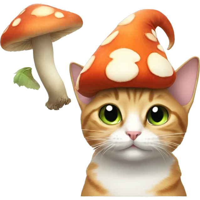 cat with fairy wings and a mushroom hat  emoji