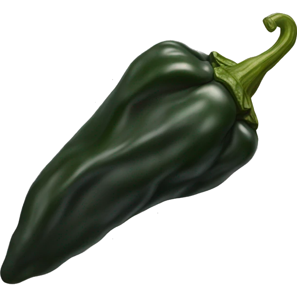 Single Dried black poblano chili pepper emoji