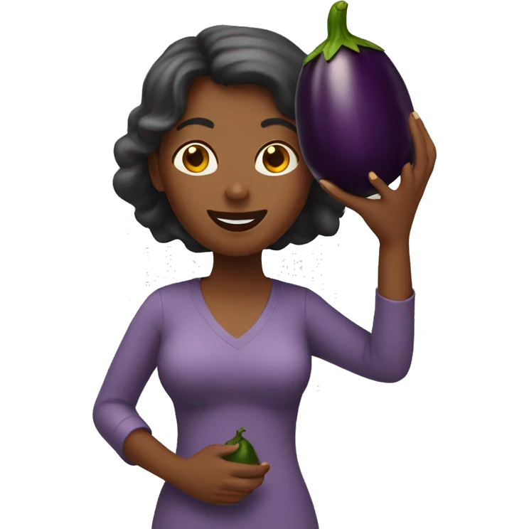 women holding a eggplant  emoji