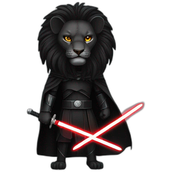 Black lion as a Sith lord emoji