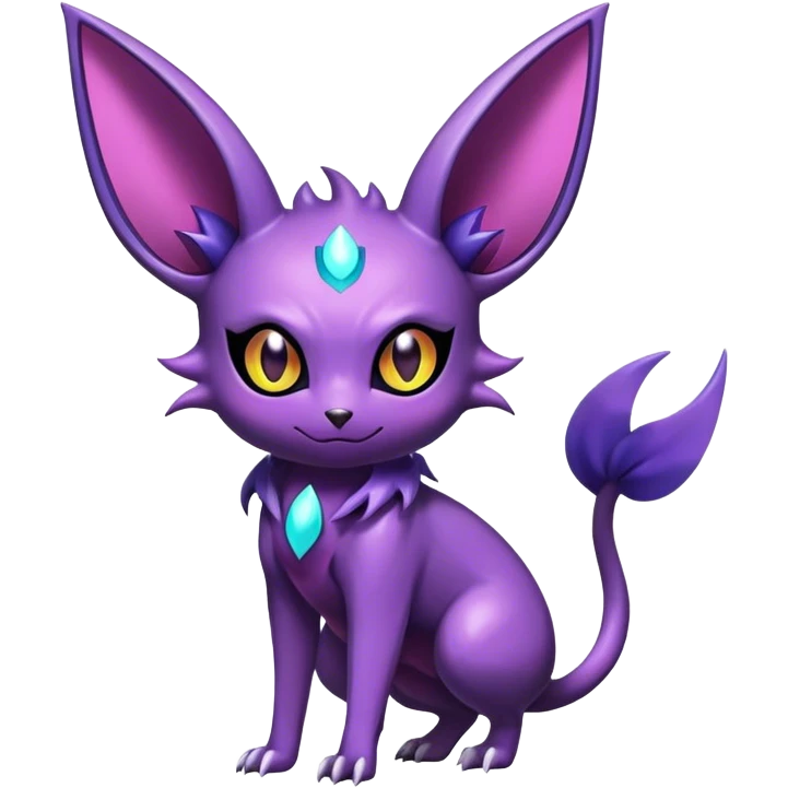 Shiny Dark Noibat-Espeon-Haunter-Umbreon-Nidorino-fusion-hybrid full body emoji