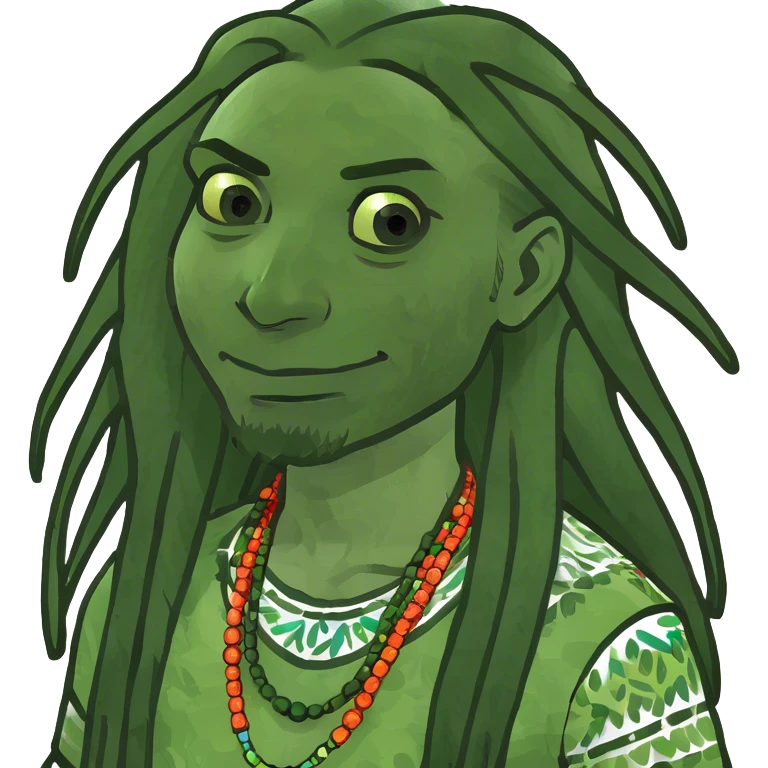 black person with dreads that are long  emoji
