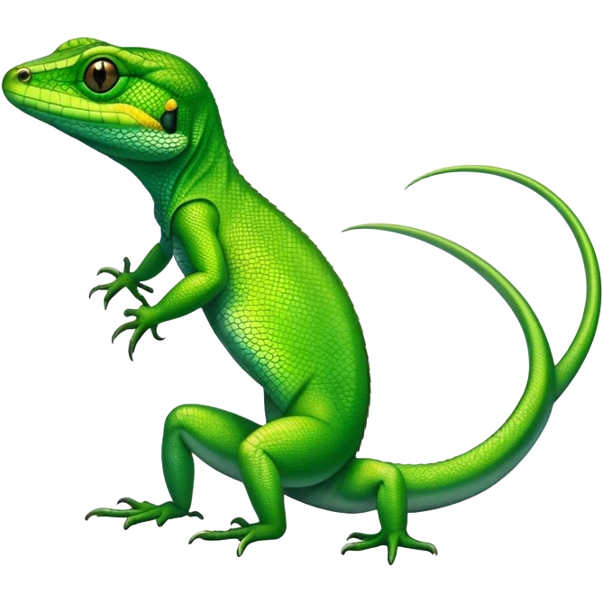 Realistic knight anole lizard emoji