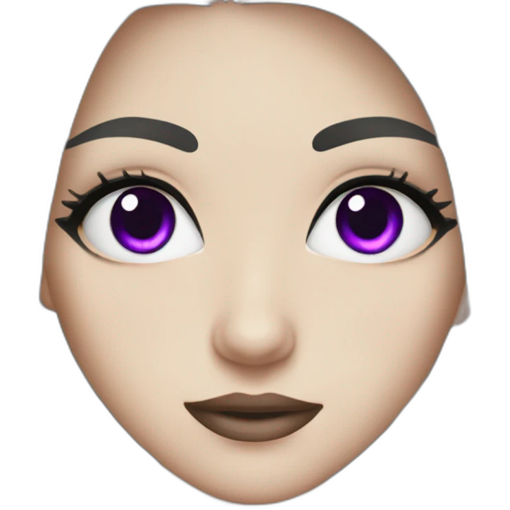 A white girl with purple eyes and dark black hair emoji