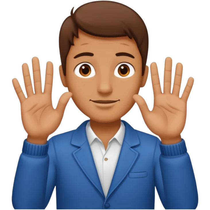 Man making the number 67 with his hands emoji
